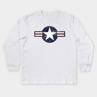 United States Roundel Vintage Kids Long Sleeve T-Shirt